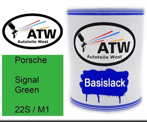 Porsche, Signal Green, 22S / M1: 1L Lackdose, von ATW Autoteile West.